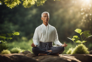 a man meditating