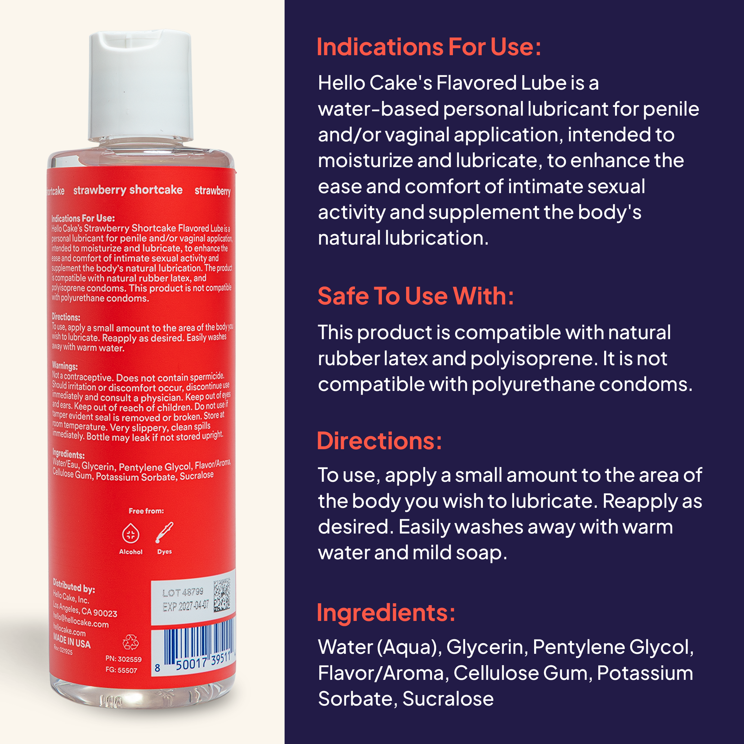 Strawberry Shortcake Flavored Lube – 8 oz